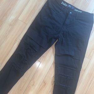 Black slim fit ripped jeans